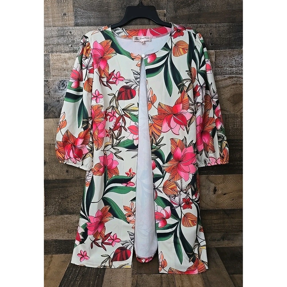 Jorge Perez Floral Boho Cardigan Women Medium Duster Kimono Old Money Fairycore